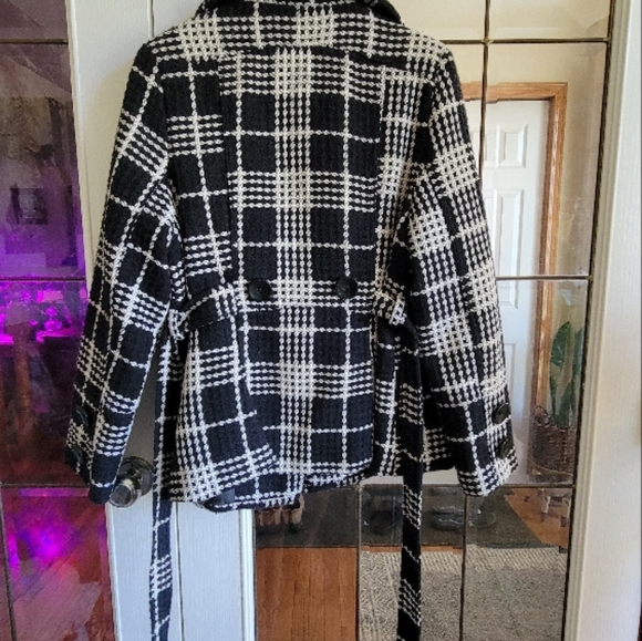 Last Kiss Black and White Plaid Jacket - Picture 6 of 6